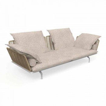 3 Seater Garden Sofa in Padded Fabric and Aluminum - Cruise Alu Talenti