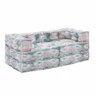 Two Seater Ethnic Garden Sofa in Water Repellent Fabric - Shamo Viadurini