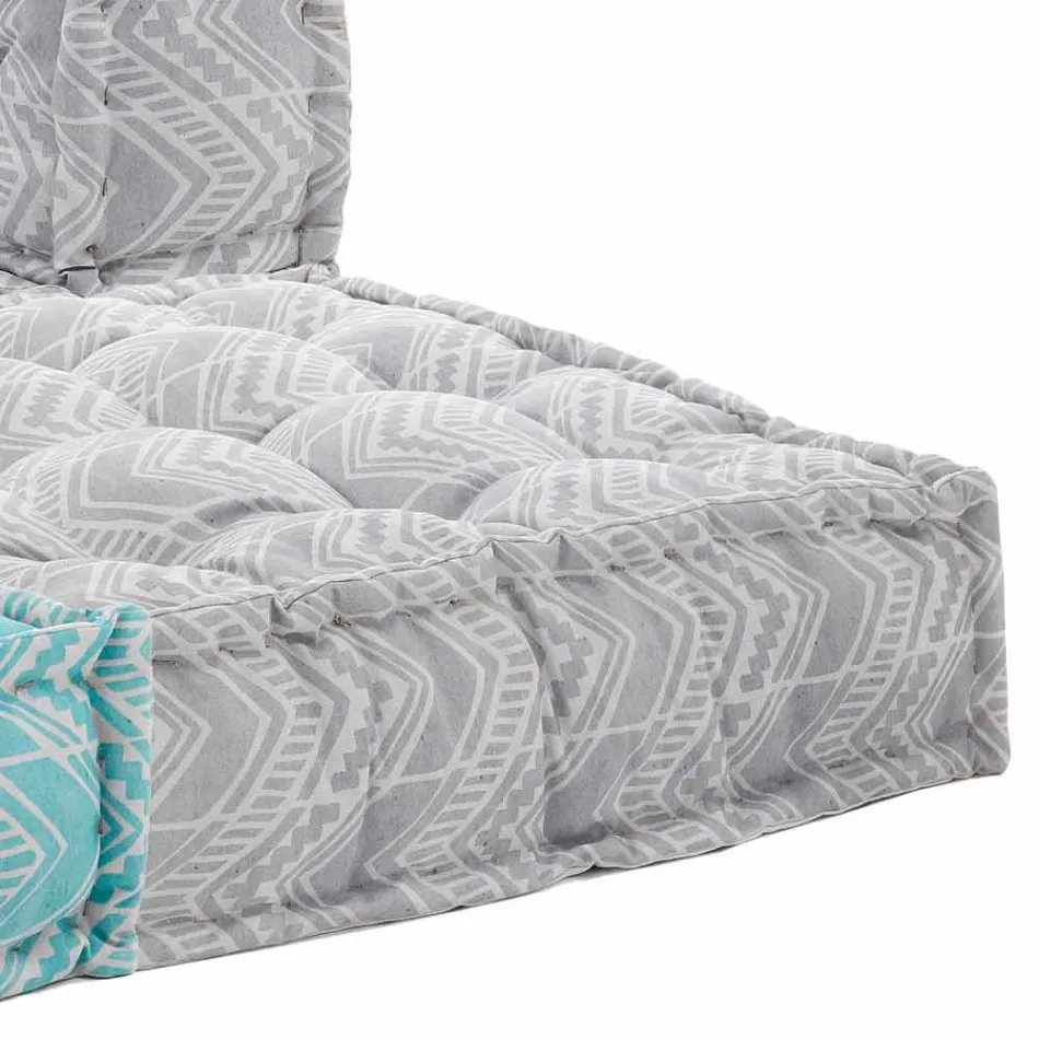 Ethnic Two Seater Garden Sofa in Water Repellent Fabric - Shamo Viadurini