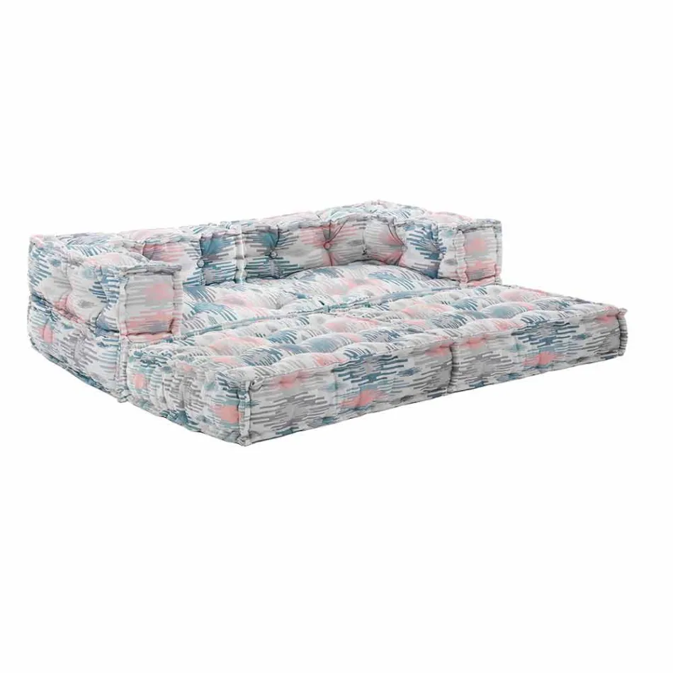 Ethnic Two Seater Garden Sofa in Water Repellent Fabric - Shamo Viadurini