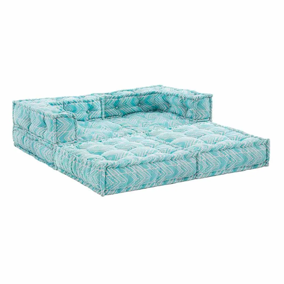 Ethnic Two Seater Garden Sofa in Water Repellent Fabric - Shamo Viadurini