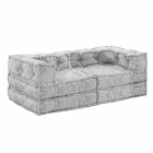 Two Seater Ethnic Garden Sofa in Water Repellent Fabric - Shamo Viadurini
