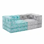 Two Seater Ethnic Garden Sofa in Water Repellent Fabric - Shamo Viadurini