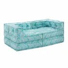 Two Seater Ethnic Garden Sofa in Water Repellent Fabric - Shamo Viadurini