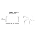 Garden Sofa with Aluminum Base and Textilene Seat Made in Italy - Maureen Viadurini