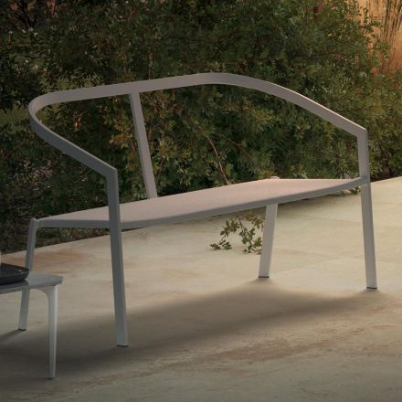 Garden Sofa with Aluminum Base and Textilene Seat Made in Italy - Maureen Viadurini