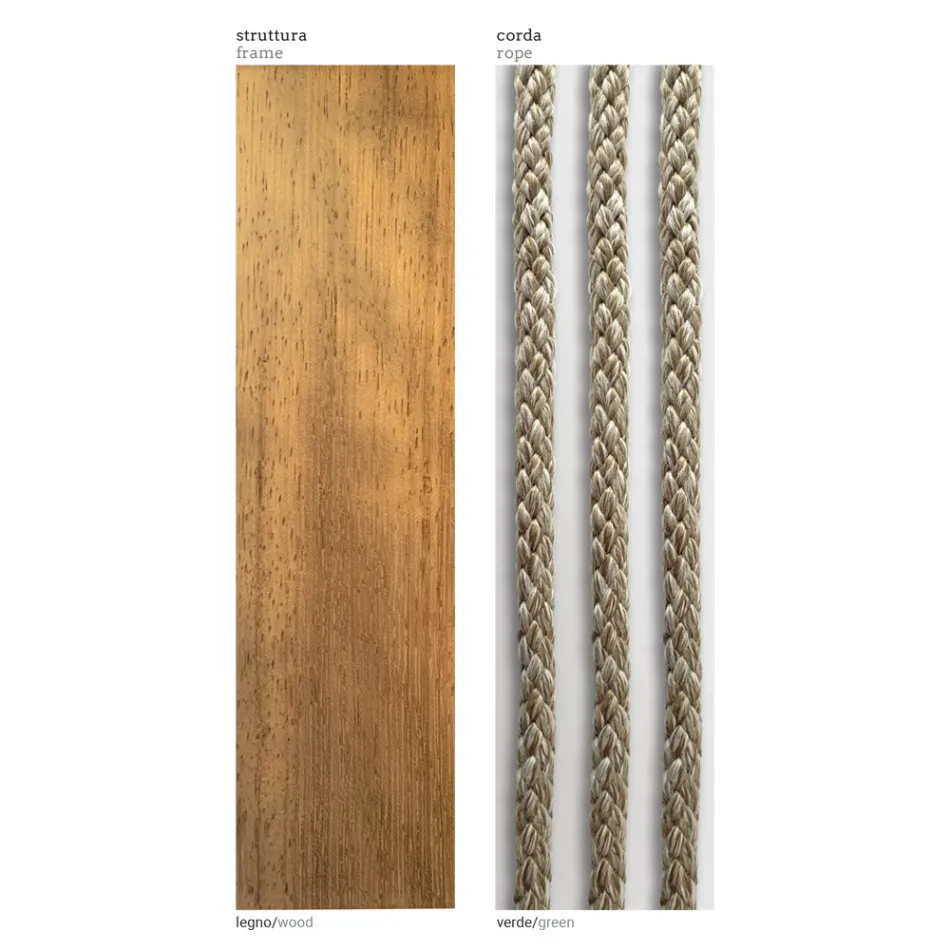 Modular Garden Sofa with Low Wooden Structure Made in Italy - Rubik Viadurini