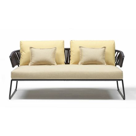 Garden Sofa with Seat and Backrest in Nautical Rope Made in Italy - Lisafilo  Viadurini