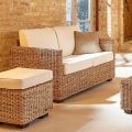 Garden Sofa of Various Sizes in Abaca with Cushions - Raziel
