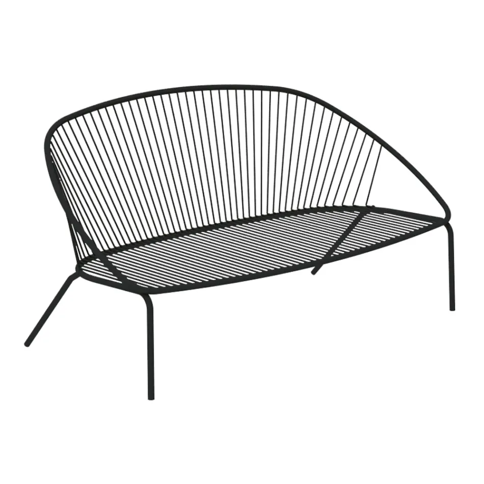 Stackable Garden Sofa in Galvanized Steel Made in Italy - Sansa Viadurini