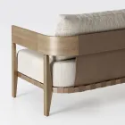 Garden Sofa in Teak Wood and Fabric Made in Italy - Briga Viadurini