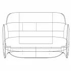 Modern design polyethylene garden sofa Pezzettina by Vondom Viadurini