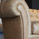 Indoor Sofa with Wooden Feet and Metal Wheels Made in Italy - Giocoso Viadurini