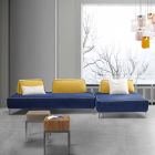 4 Seater Modular Living Room Sofa in Blue Fabric Made in Italy - Mykonos Viadurini