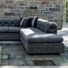 Living Room Sofa with Reclining Headrest and Peninsula - Unleashed Viadurini