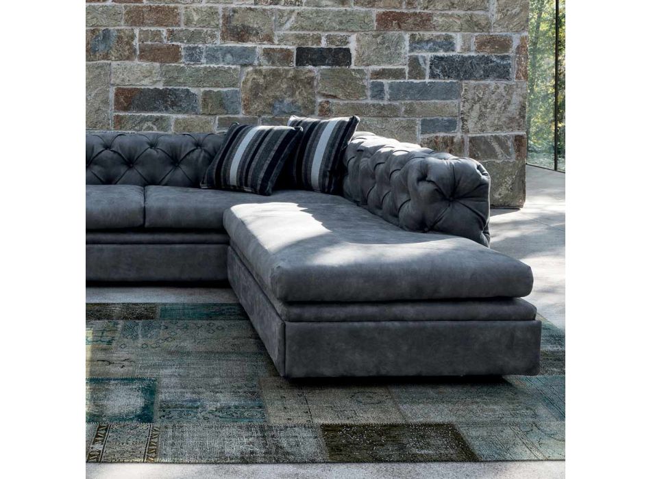 Living Room Sofa with Reclining Headrest and Peninsula - Unleashed Viadurini