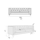 Living Room Sofa with Wooden Structure and Feet Made in Italy - Comico Viadurini