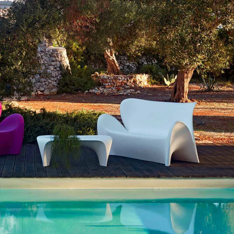 Outdoor or Indoor Living Room Sofa Colored Plastic Design - Lily by Myyour Viadurini