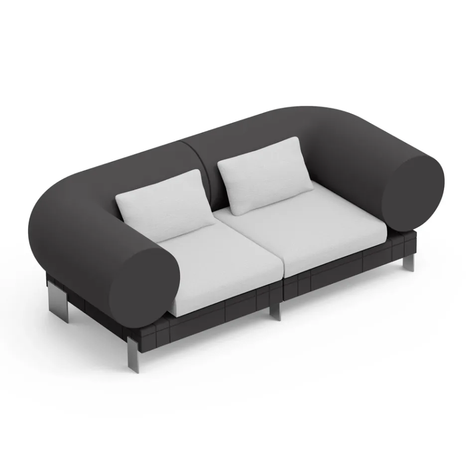 2 seater living room sofa in polyethylene of different colors - Orbis Viadurini