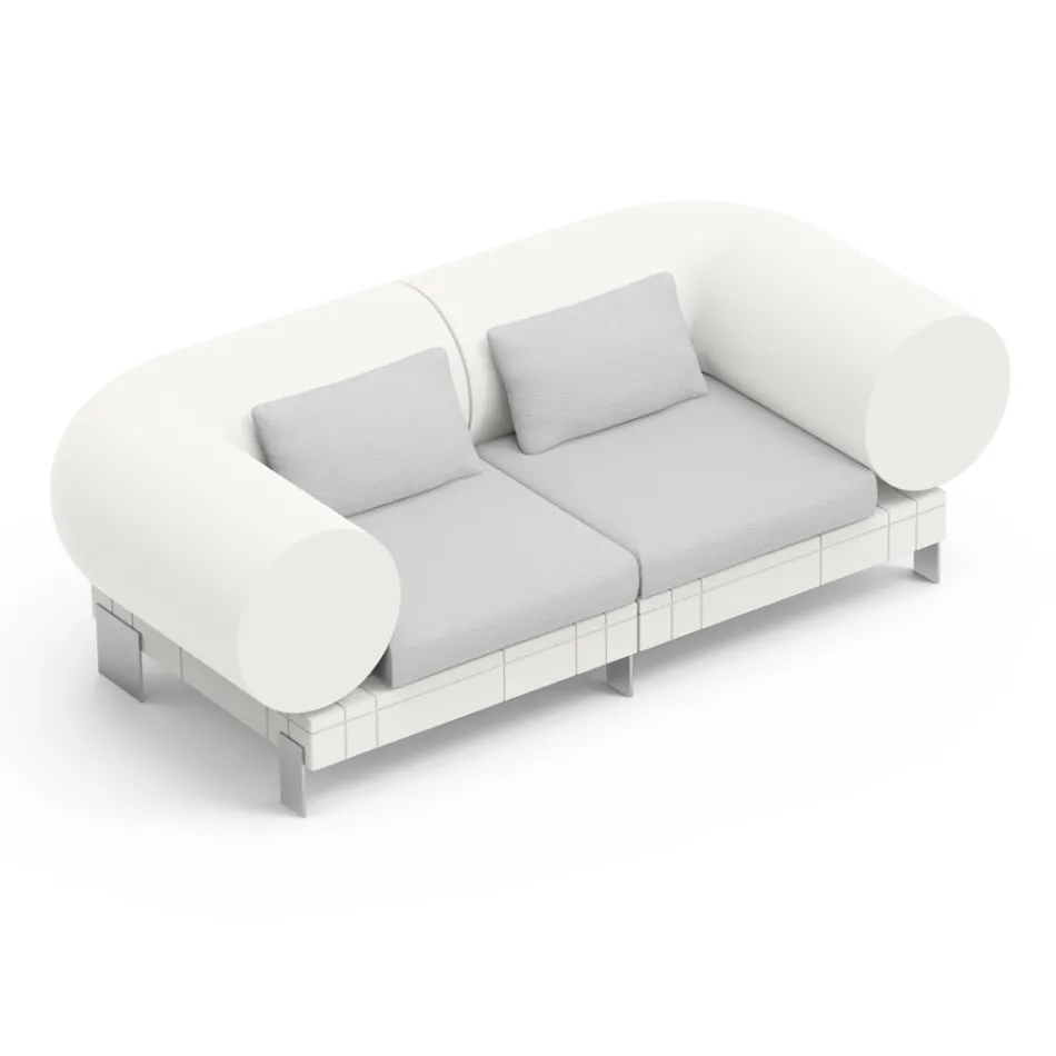 2 seater living room sofa in polyethylene of different colors - Orbis Viadurini