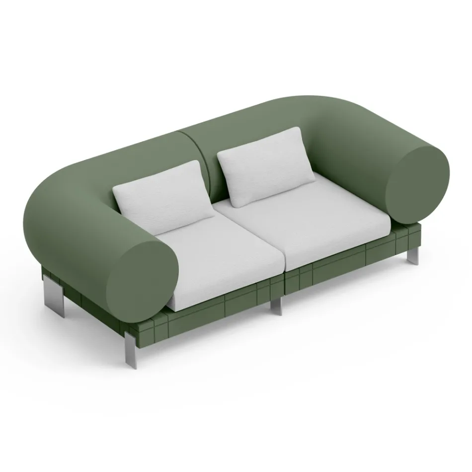 2 seater living room sofa in polyethylene of different colors - Orbis Viadurini
