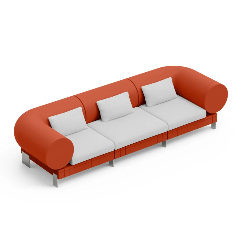 3-seater living room sofa in polyethylene of different colors - Orbis Viadurini