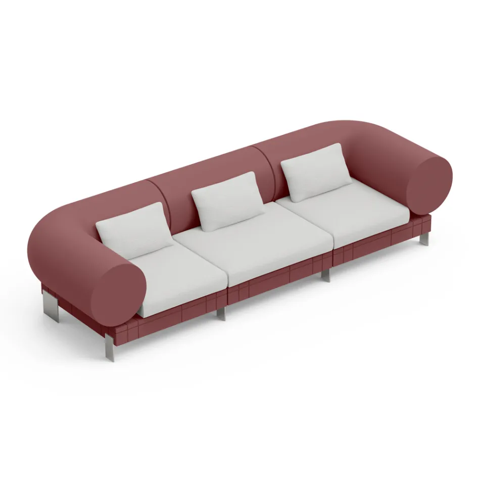 3-seater living room sofa in polyethylene of different colors - Orbis Viadurini