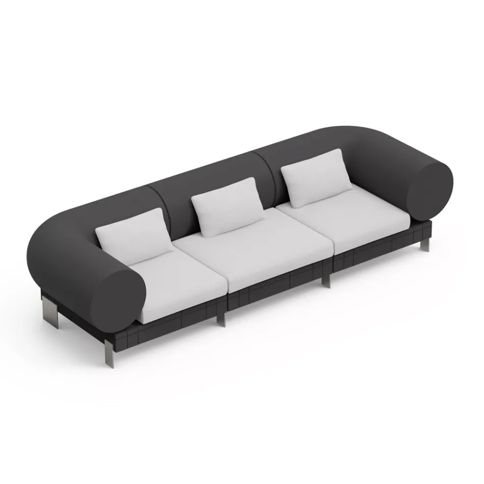 3-seater living room sofa in polyethylene of different colors - Orbis Viadurini