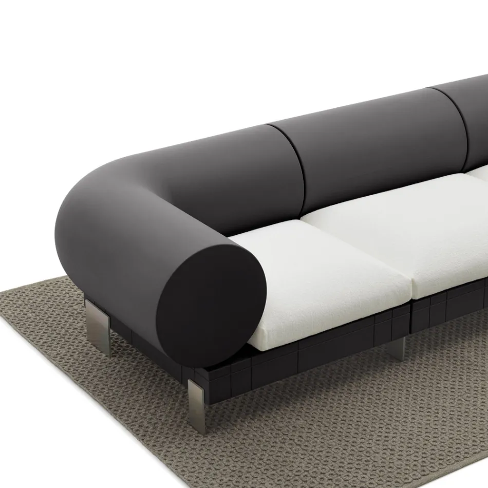 3-seater living room sofa in polyethylene of different colors - Orbis Viadurini