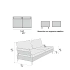 Living Room Sofa with 2 Backrests and 2 Movable Armrests - Precious Viadurini
