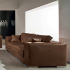 Living Room Sofa in Wood, Polyurethane and Metal Made in Italy - Sparkling Viadurini