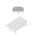 Living Room Sofa in Wood, Polyurethane and Metal Made in Italy - Sparkling Viadurini