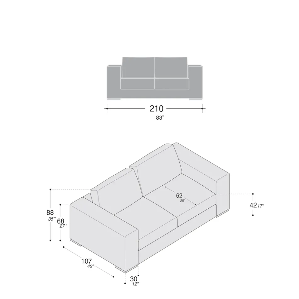 Living Room Sofa in Wood, Polyurethane and Metal Made in Italy - Sparkling Viadurini
