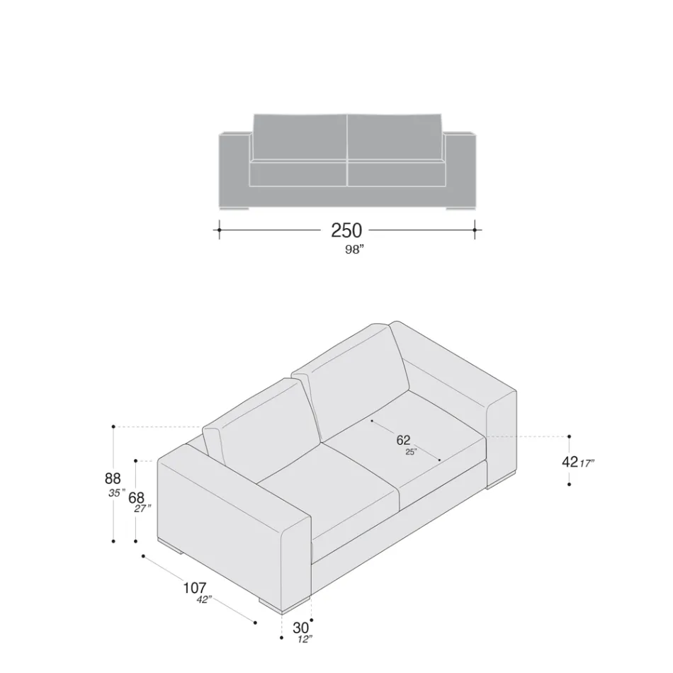 Living Room Sofa in Wood, Polyurethane and Metal Made in Italy - Sparkling Viadurini