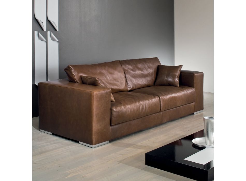 Living Room Sofa in Wood, Polyurethane and Metal Made in Italy - Sparkling Viadurini