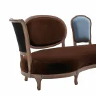 Luxury design sofa, 5 solid wood backrests, made in Italy, Manno Viadurini