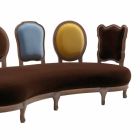 Luxury design sofa, 5 solid wood backrests, made in Italy, Manno Viadurini