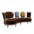 Luxury design sofa Manno, with solid wood structure and 5 backrests