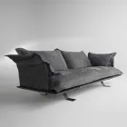 Contemporary leather design sofa Shita, 170, 220 or 250 cm Viadurini