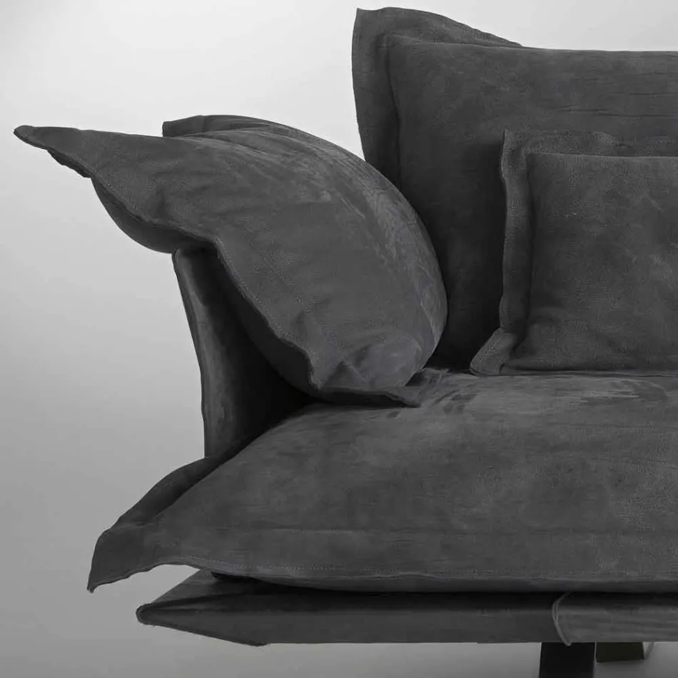 Contemporary leather design sofa Shita, 170, 220 or 250 cm Viadurini