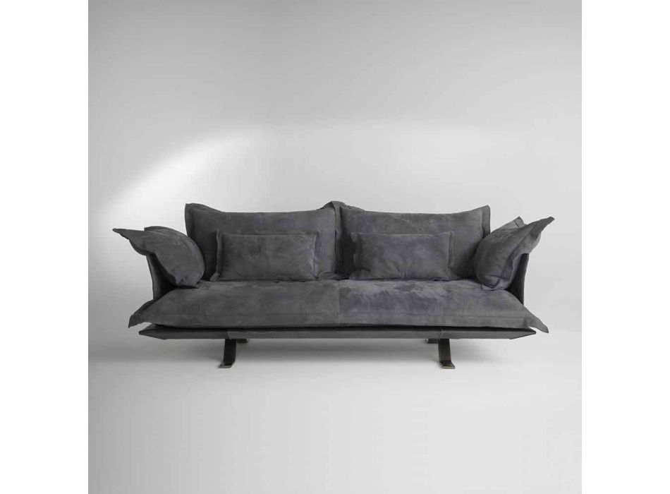 Contemporary leather design sofa Shita, 170, 220 or 250 cm Viadurini