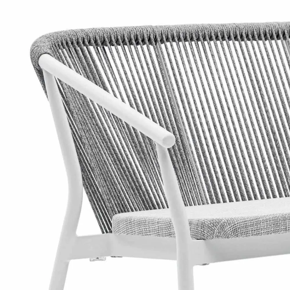 Two Seater Garden Stacking Sofa Aluminum and Fabric - Smart By Varaschin Viadurini