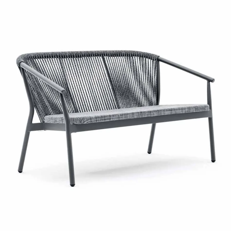 Two Seater Garden Stacking Sofa Aluminum and Fabric - Smart By Varaschin Viadurini