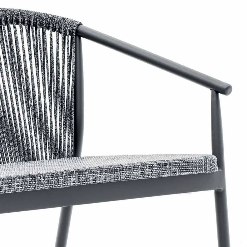Two Seater Garden Stacking Sofa Aluminum and Fabric - Smart By Varaschin Viadurini