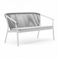 Two Seater Garden Stacking Sofa Aluminum and Fabric - Smart By Varaschin