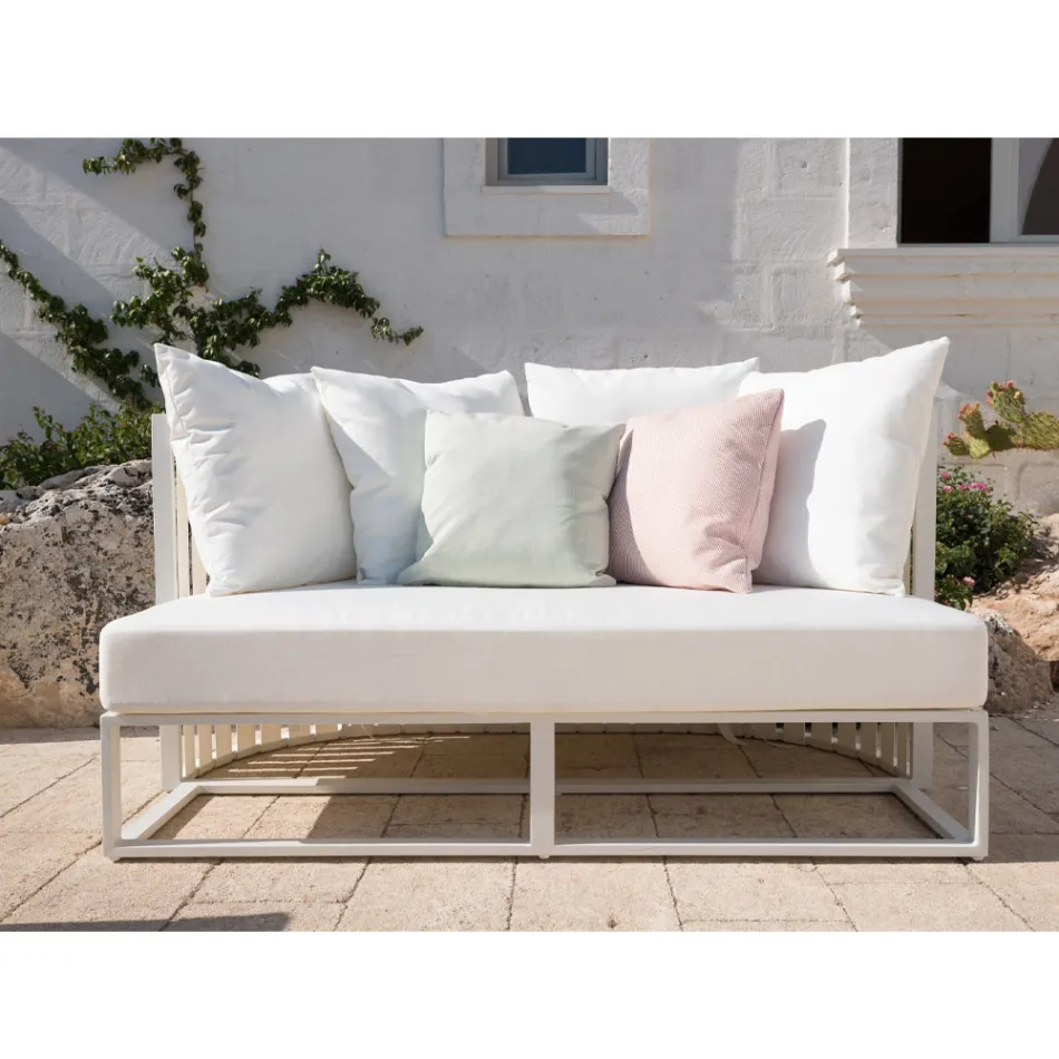 Outdoor Sofa 2 Seats in Aluminum with Ropes Luxury Design 3 Finishes - Julie Viadurini