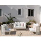 Outdoor Sofa 2 Seats in Aluminum with Ropes Luxury Design 3 Finishes - Julie Viadurini