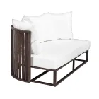 Outdoor Sofa 2 Seats in Aluminum with Ropes Luxury Design 3 Finishes - Julie Viadurini