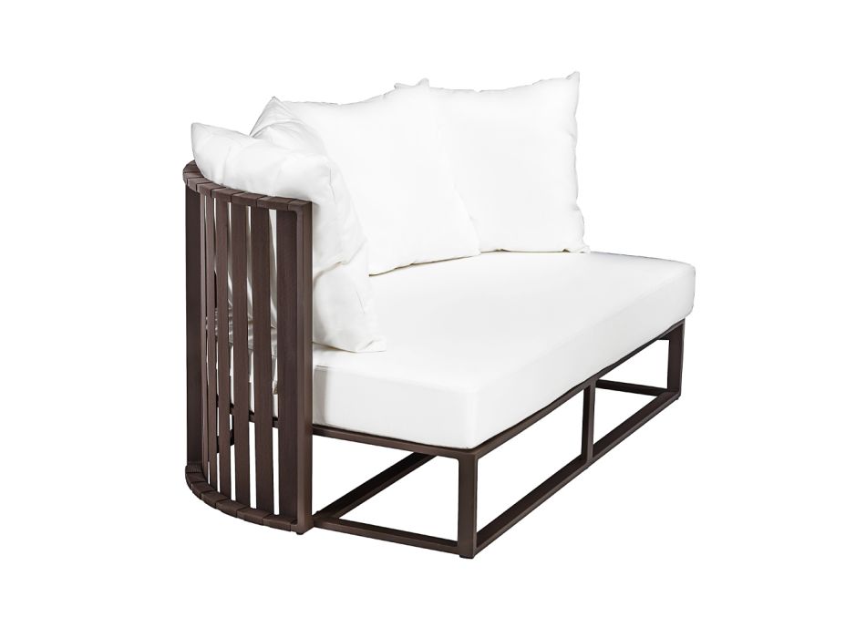 2 Seater Outdoor Sofa in Aluminum with Luxury Design Ropes 3 Finishes - Julie