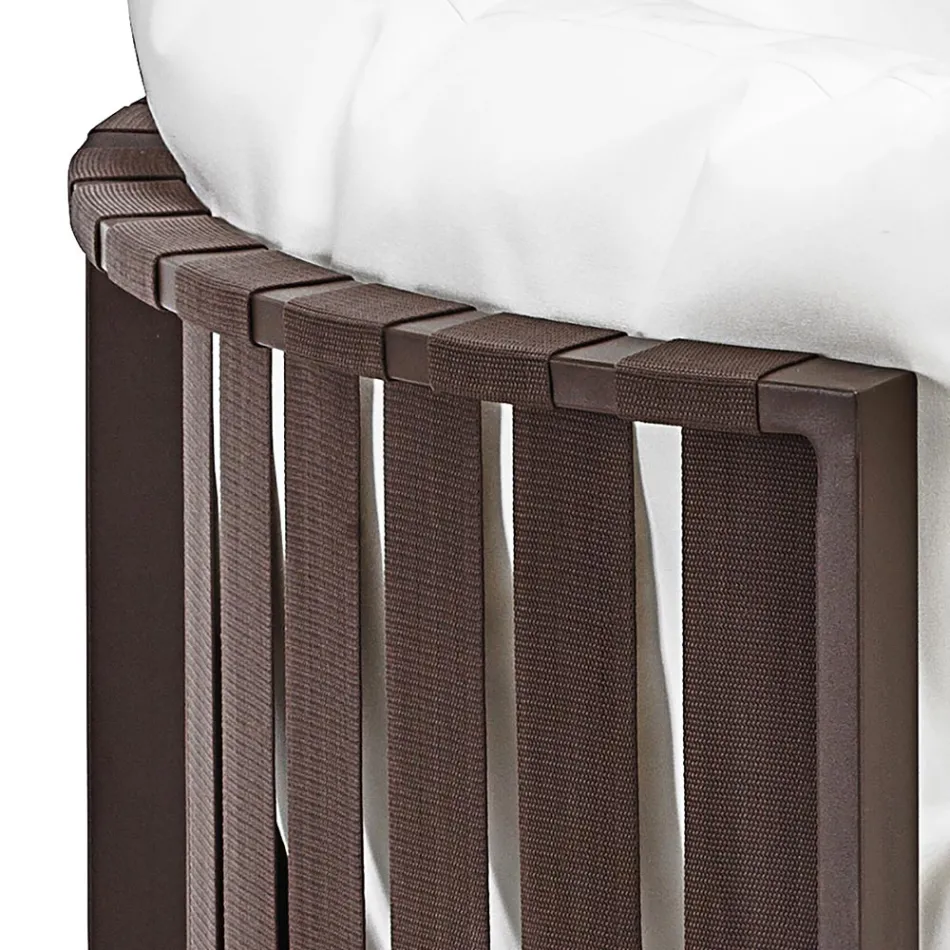 Outdoor Sofa 2 Seats in Aluminum with Ropes Luxury Design 3 Finishes - Julie Viadurini